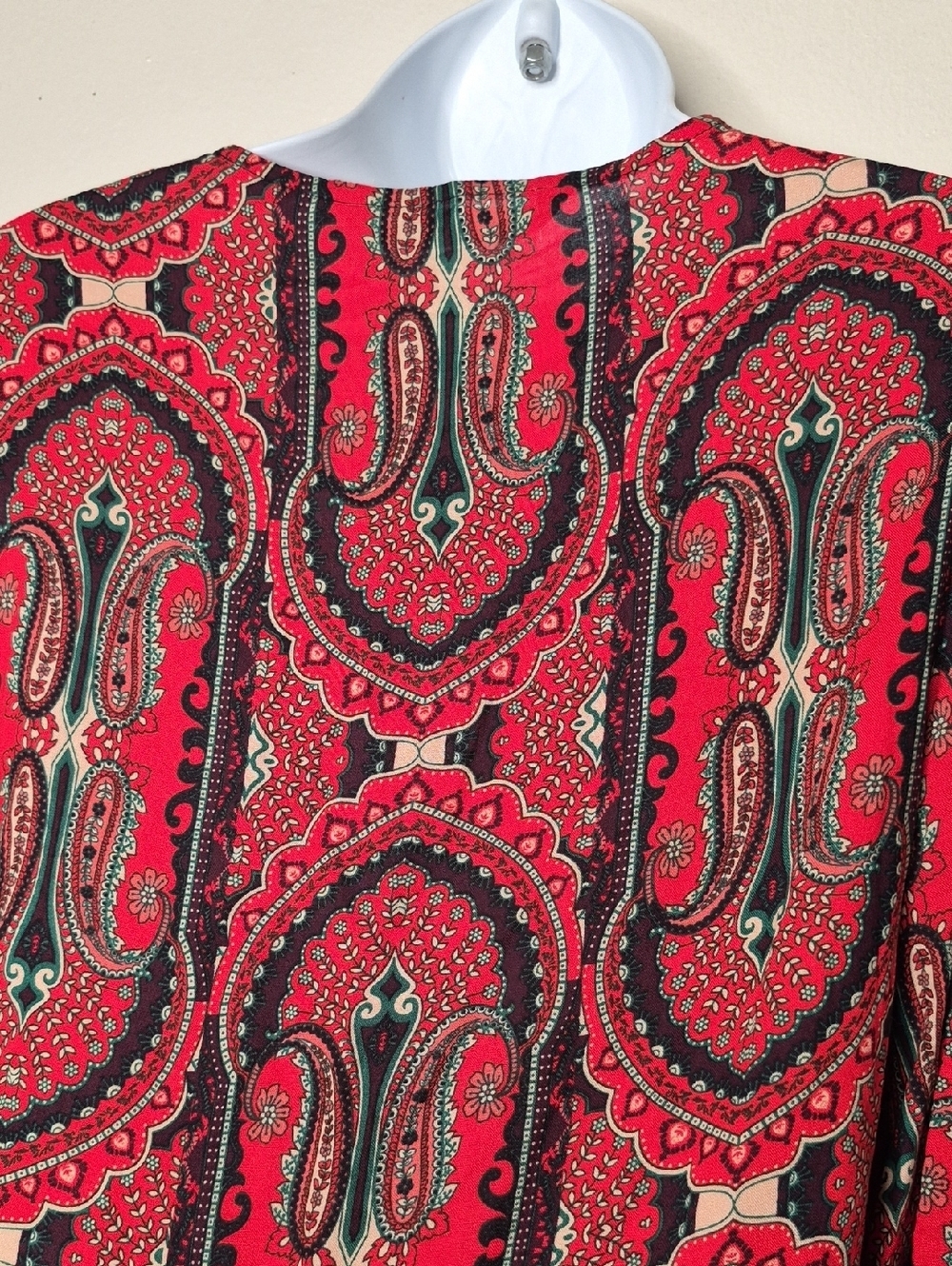 Zara Red Paisley Mini Dress with Black Accents - Picture 9 of 11